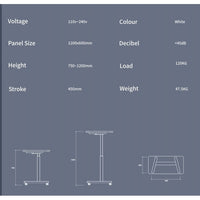 Cordless Mobile Height Adjustable Desk