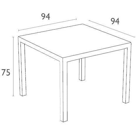 Bali Table 940x940x750H