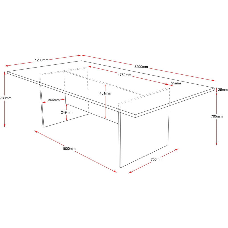 Rapid Vibe Ironstone Base Boardroom Table