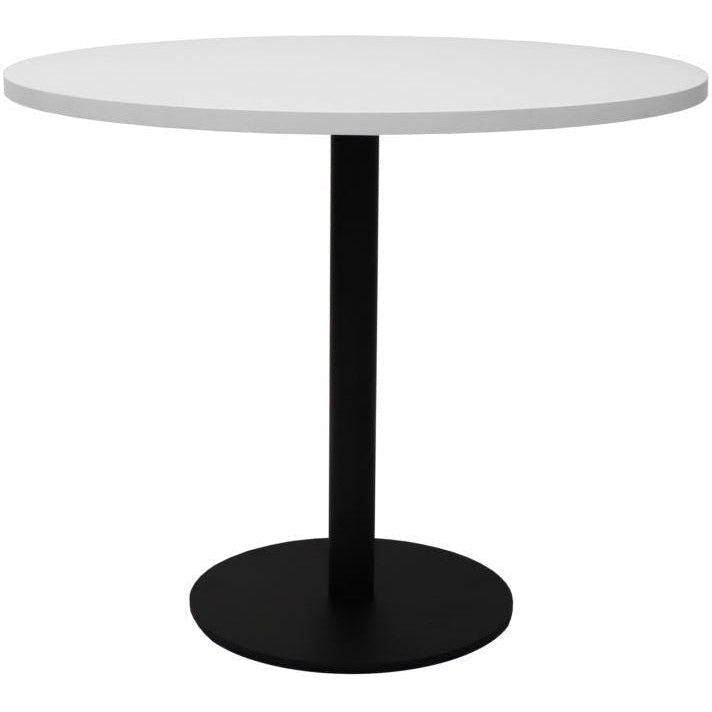 Round Flat Disc Base Table in Black Powder Coat Finish