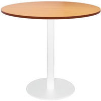 Round Flat Disc Base Table in White Powder Coat Finish