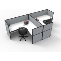 SHUSH30 Corner Workstations - 2 Person 'T' Configuration - Screen Hung Tops - White