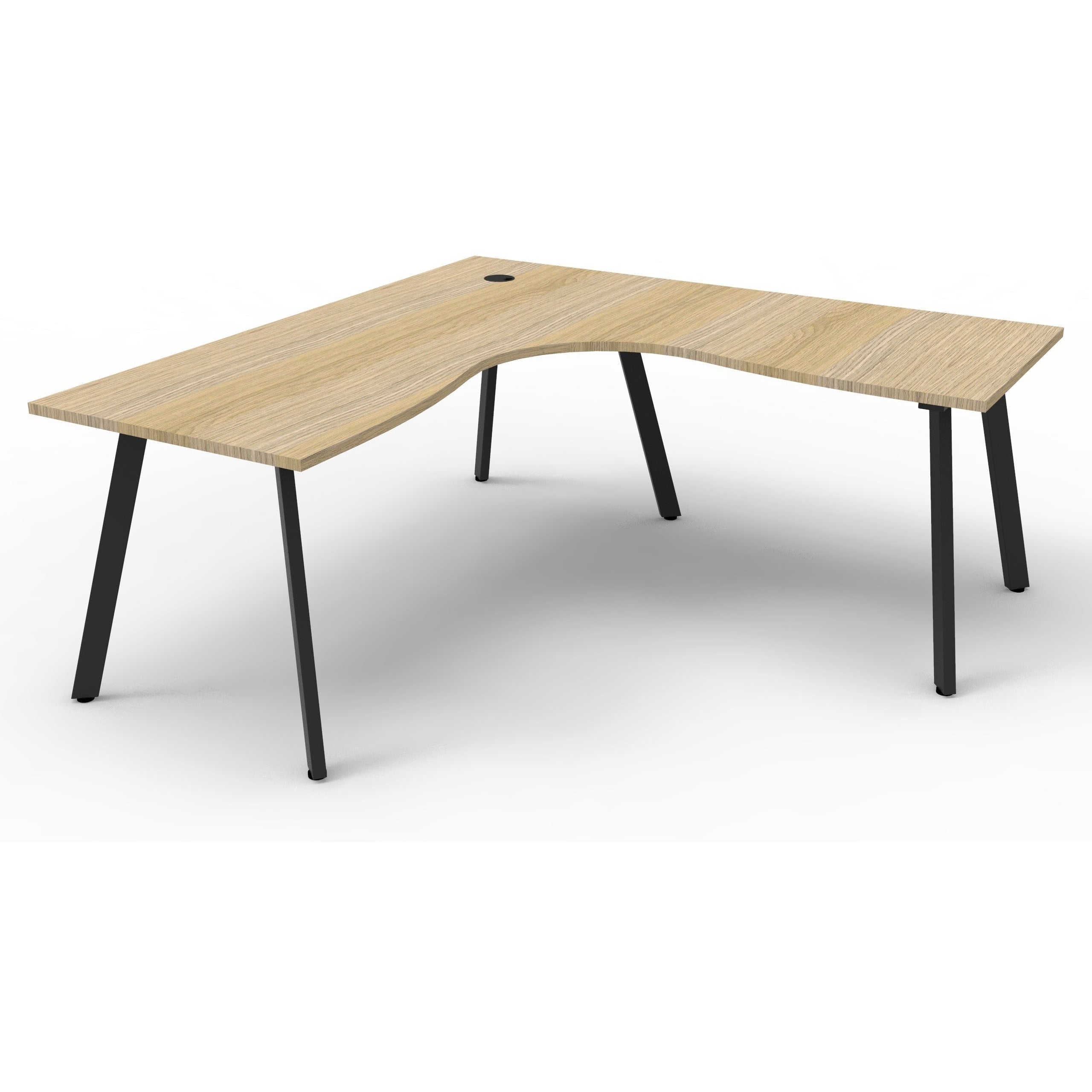 Eternity Leg Corner Workstation - 1 Person - Oak