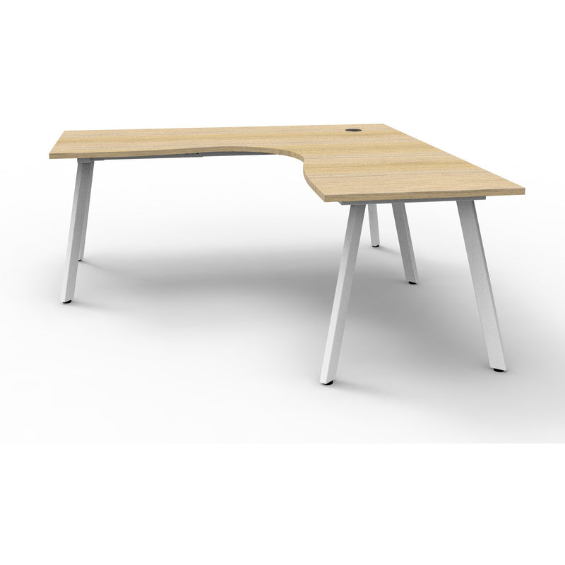 Eternity Leg Corner Workstation - 1 Person - Oak