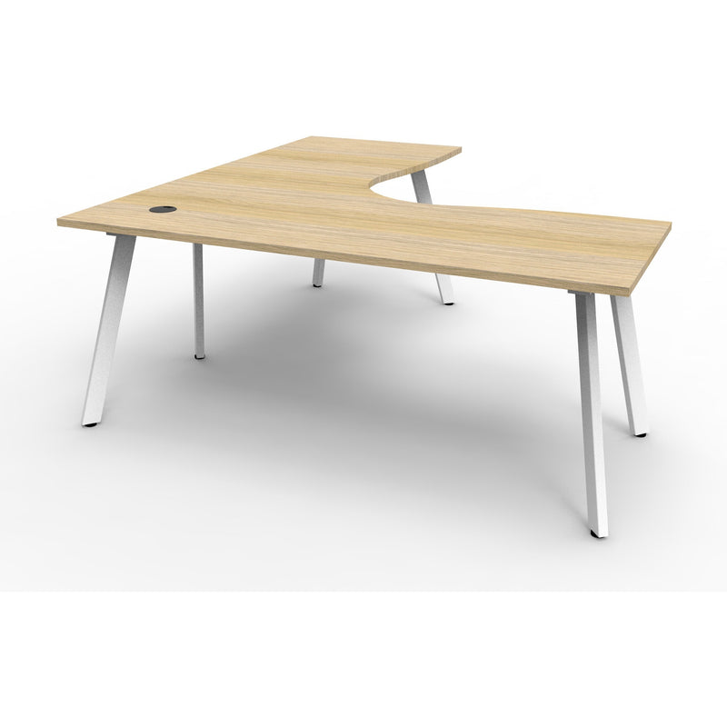 Eternity Leg Corner Workstation - 1 Person - Oak