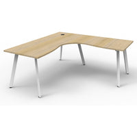 Eternity Leg Corner Workstation - 1 Person - Oak