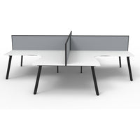 Eternity 4 Person Corner Workstation Pod with Screens - White