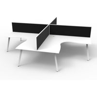 Eternity 4 Person Corner Workstation Pod with Screens - White