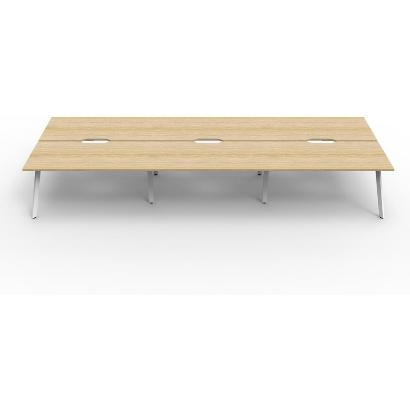 Eternity 6 Person Double Sided Workstation - Oak