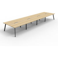 Eternity 8 Person Double Sided Workstation - Oak