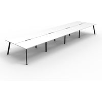 Eternity 8 Person Double Sided Workstation - White