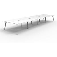 Eternity 8 Person Double Sided Workstation - White