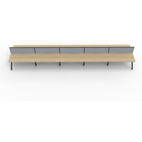 Eternity 10 Person Double Sided Workstation with Screens - Oak