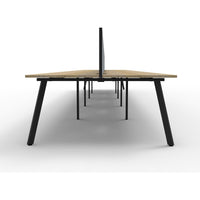 Eternity 10 Person Double Sided Workstation with Screens - Oak