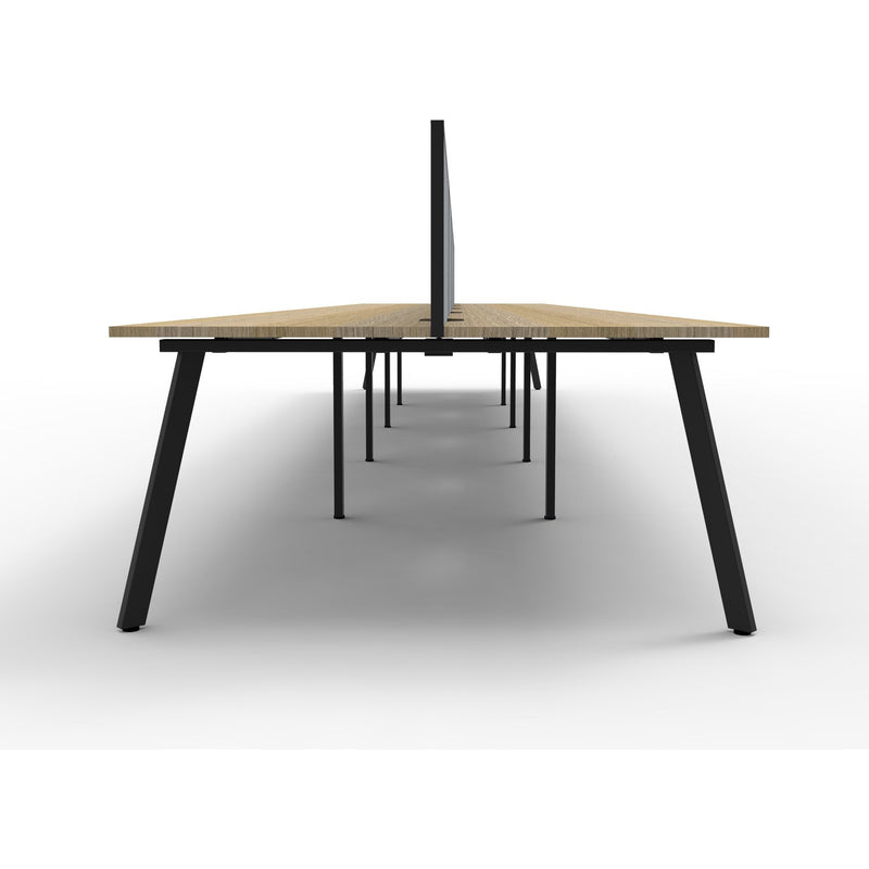 Eternity 10 Person Double Sided Workstation with Screens - Oak