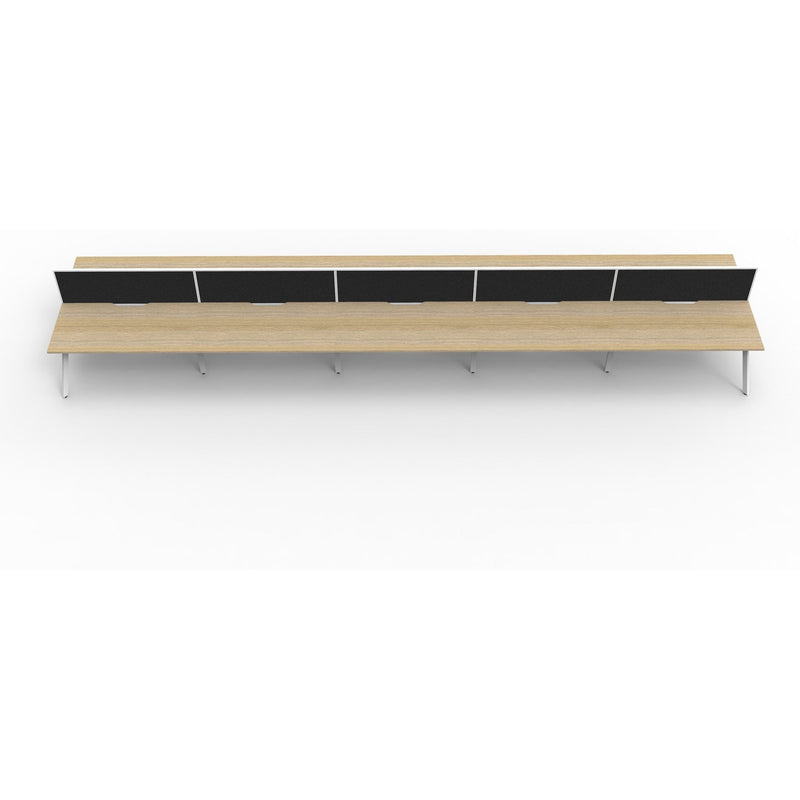 Eternity 10 Person Double Sided Workstation with Screens - Oak