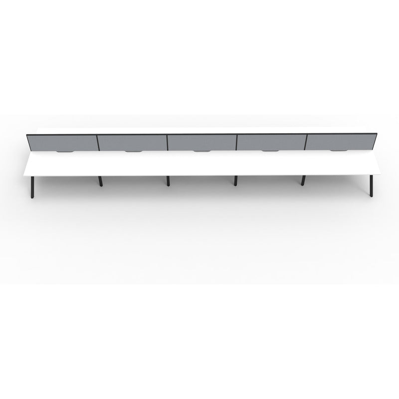 Eternity 10 Person Double Sided Workstation with Screens - White