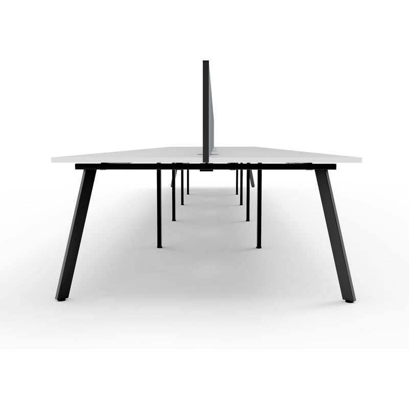 Eternity 10 Person Double Sided Workstation with Screens - White