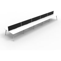 Eternity 10 Person Double Sided Workstation with Screens - White