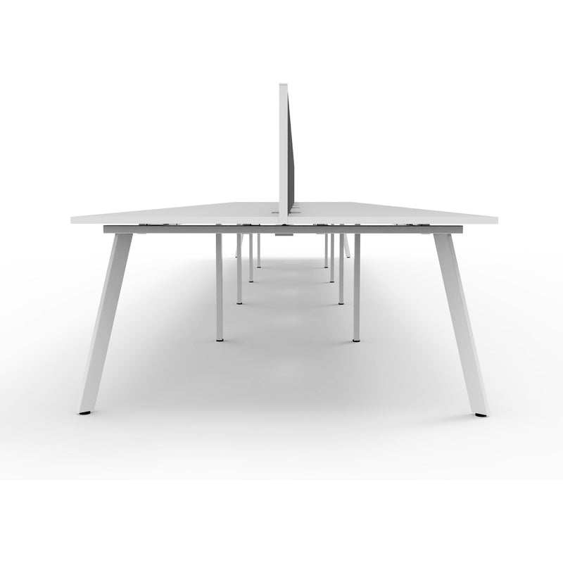 Eternity 10 Person Double Sided Workstation with Screens - White