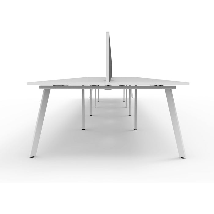 Eternity 10 Person Double Sided Workstation with Screens - White