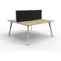 Eternity 2 Person Double Sided Workstation with Screen - Oak
