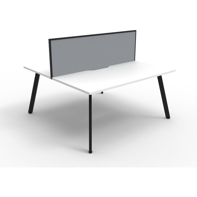 Eternity 2 Person Double Sided Workstation with Screen - White