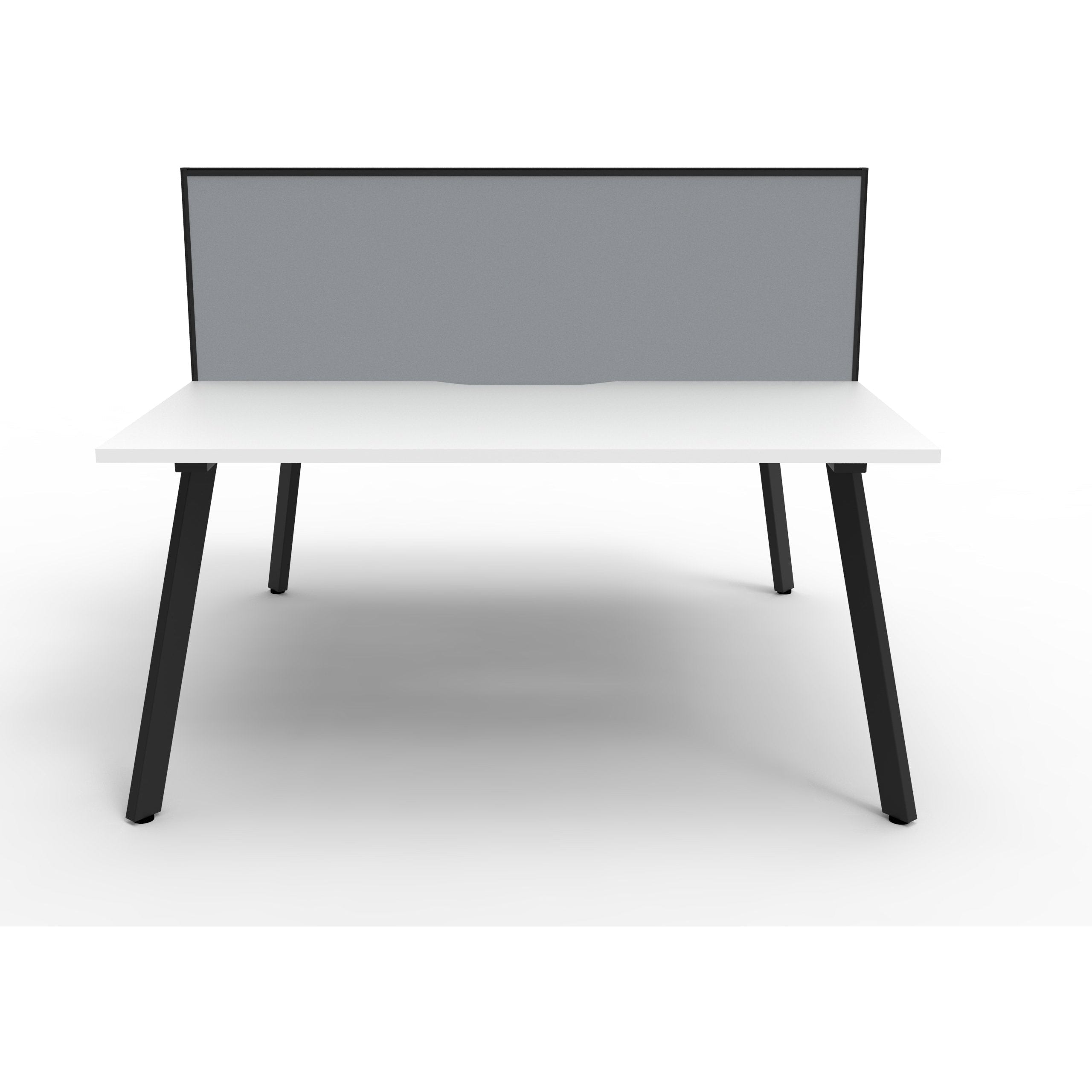 Eternity 2 Person Double Sided Workstation with Screen - White