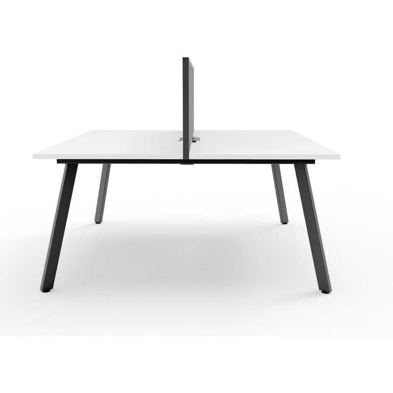 Eternity 2 Person Double Sided Workstation with Screen - White