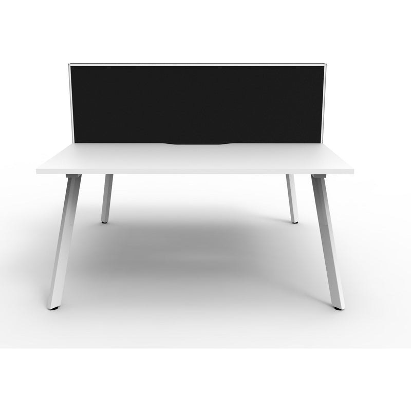 Eternity 2 Person Double Sided Workstation with Screen - White