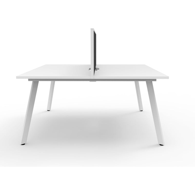 Eternity 2 Person Double Sided Workstation with Screen - White