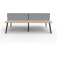 Eternity 4 Person Double Sided Workstation with Screens - Oak
