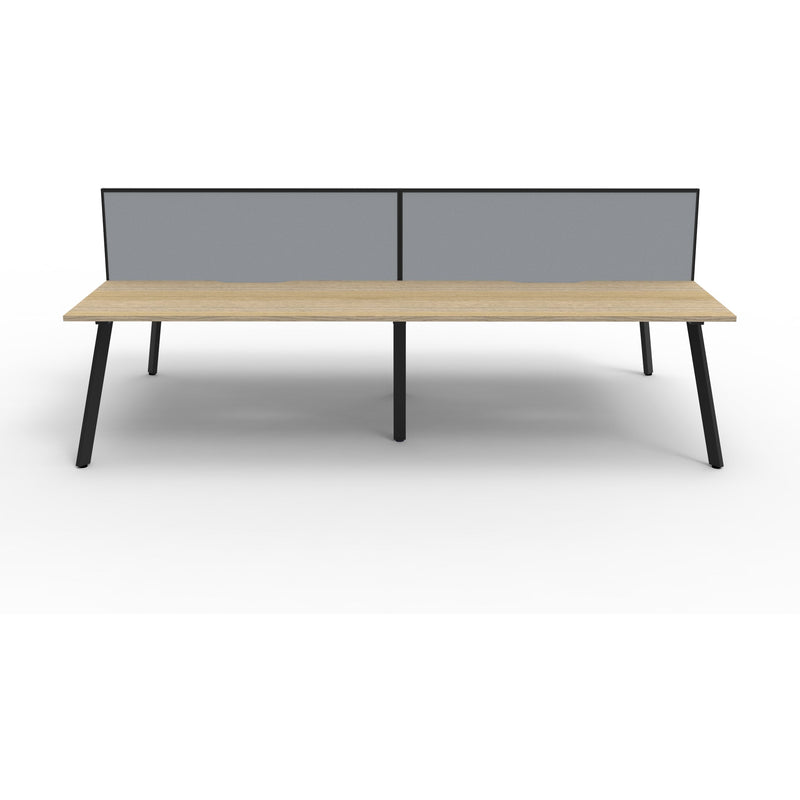 Eternity 4 Person Double Sided Workstation with Screens - Oak