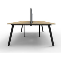 Eternity 4 Person Double Sided Workstation with Screens - Oak