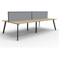 Eternity 4 Person Double Sided Workstation with Screens - Oak