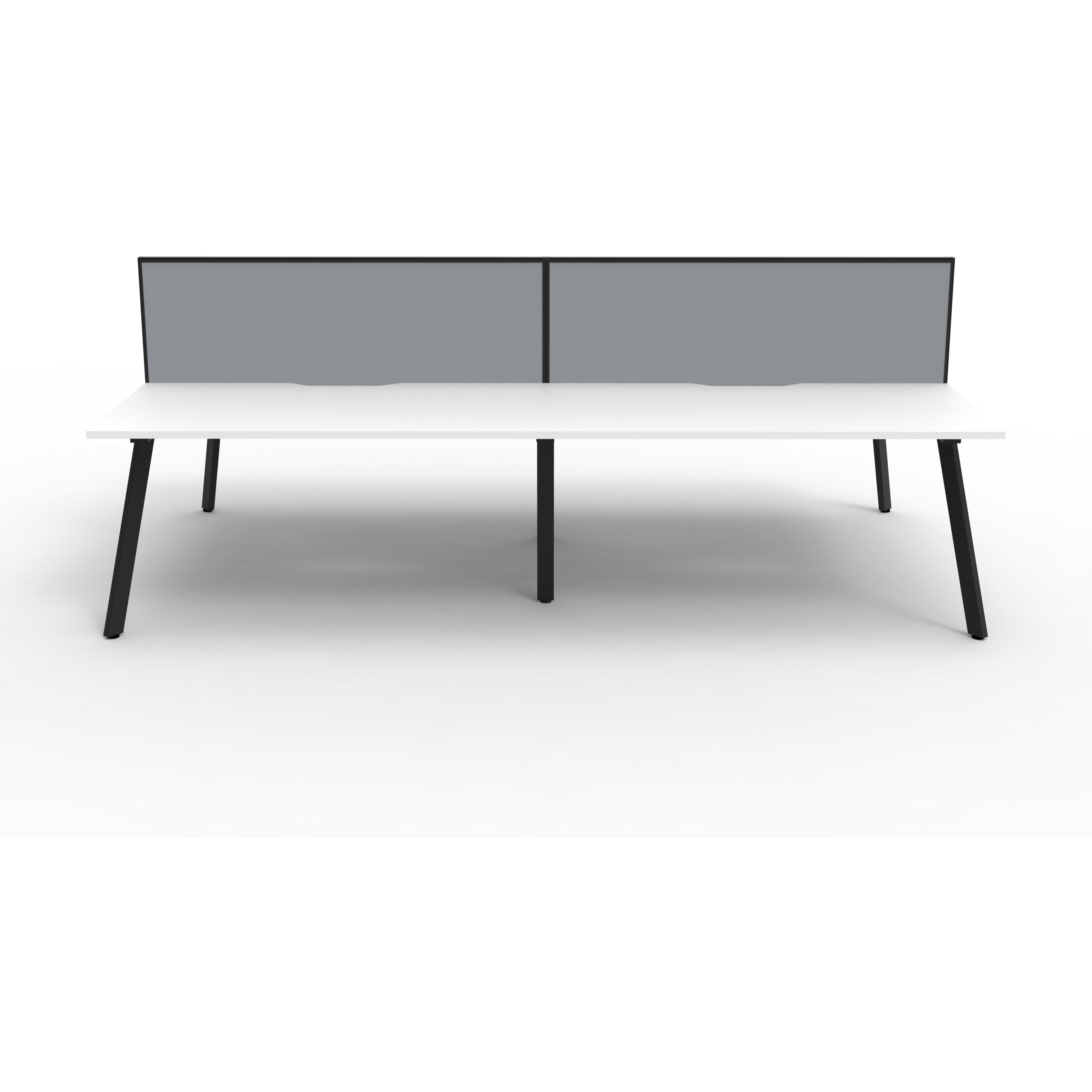 Eternity 4 Person Double Sided Workstation with Screens - White