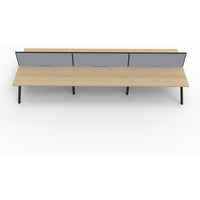 Eternity 6 Person Double Sided Workstation with Screens - Oak
