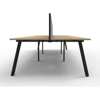 Eternity 6 Person Double Sided Workstation with Screens - Oak