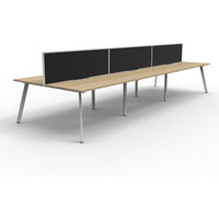 Eternity 6 Person Double Sided Workstation with Screens - Oak