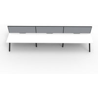 Eternity 6 Person Double Sided Workstation with Screens - White