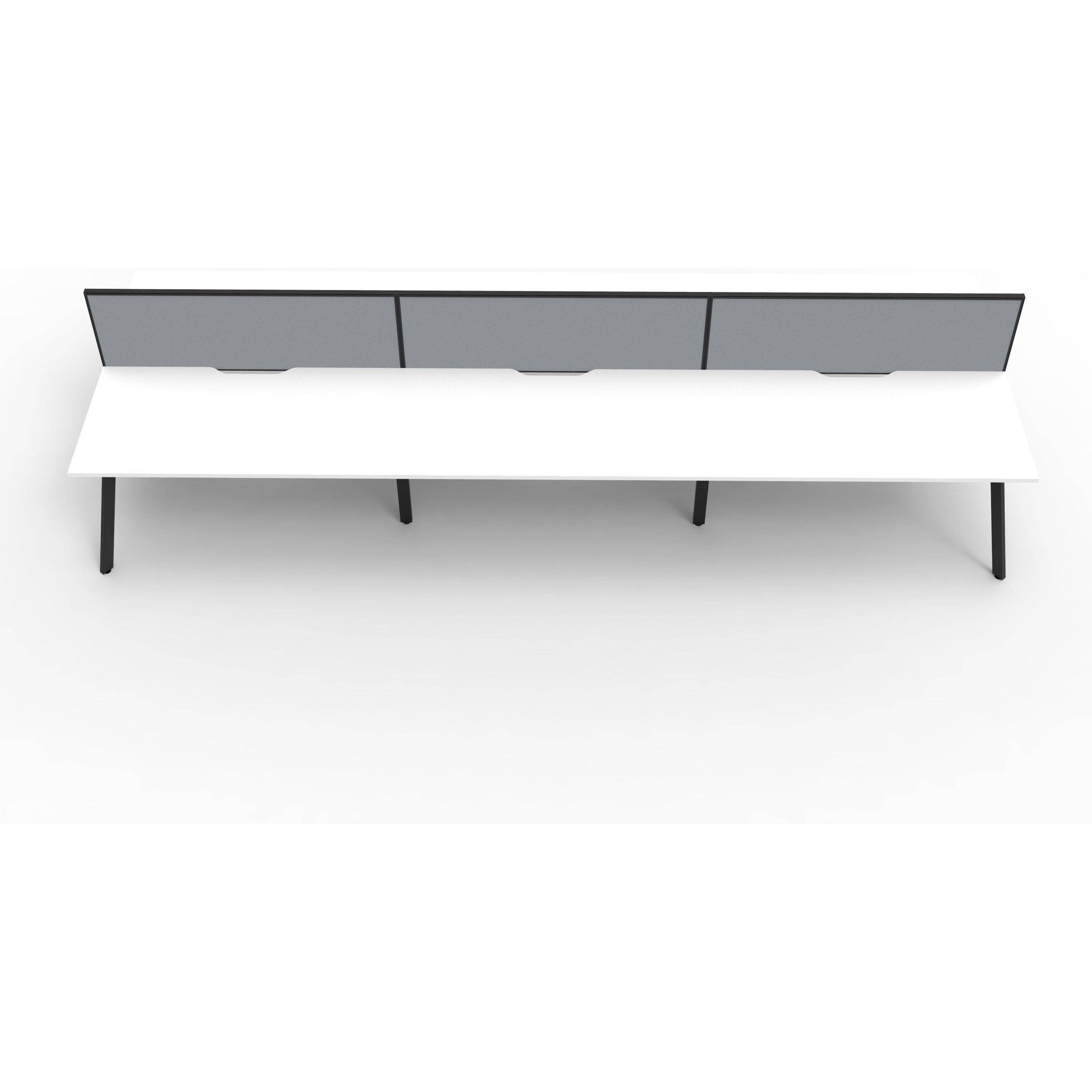 Eternity 6 Person Double Sided Workstation with Screens - White