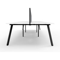 Eternity 6 Person Double Sided Workstation with Screens - White