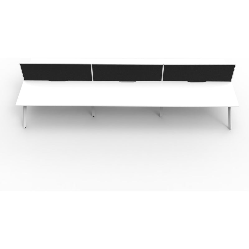 Eternity 6 Person Double Sided Workstation with Screens - White