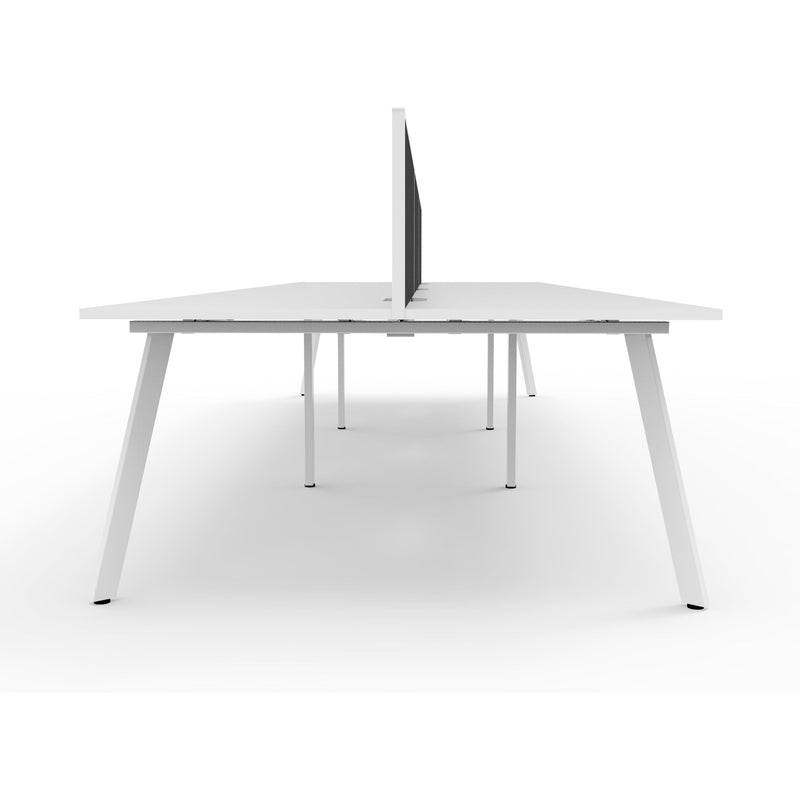 Eternity 6 Person Double Sided Workstation with Screens - White