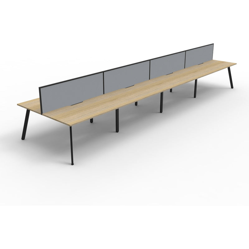 Eternity 8 Person Double Sided Workstation with Screens - Oak