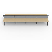 Eternity 8 Person Double Sided Workstation with Screens - Oak