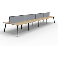 Eternity 8 Person Double Sided Workstation with Screens - Oak