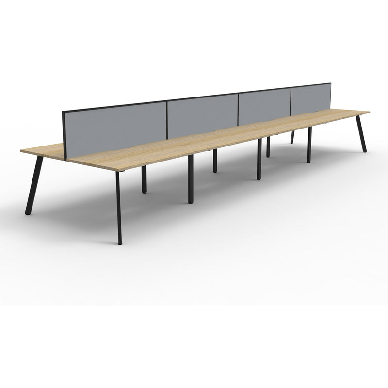 Eternity 8 Person Double Sided Workstation with Screens - Oak