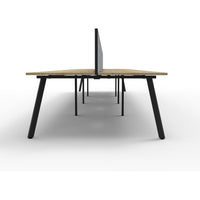 Eternity 8 Person Double Sided Workstation with Screens - Oak