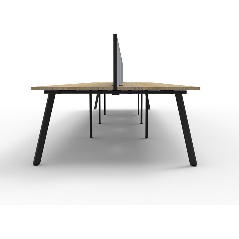 Eternity 8 Person Double Sided Workstation with Screens - Oak